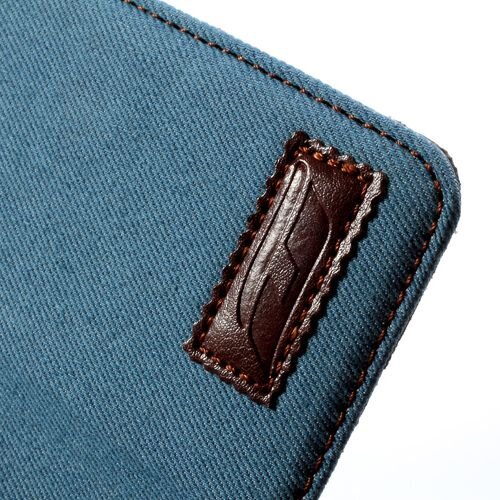 jeans iphone 5c wallet stand case blauw