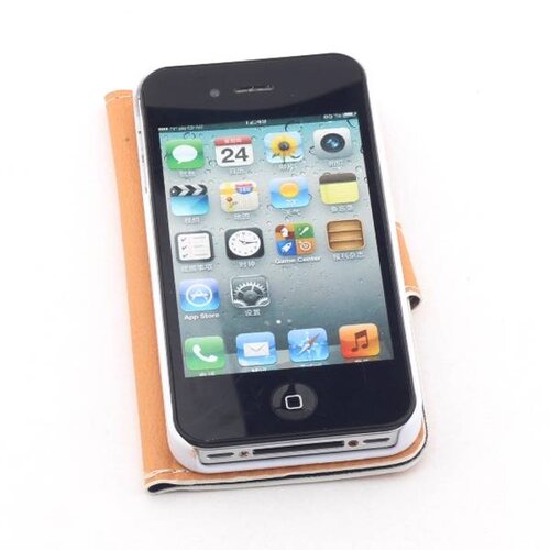 pu leren hoesje voor iphone 4s 4 lip print