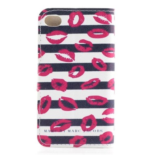 pu leren hoesje voor iphone 4s 4 lip print
