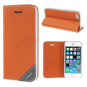 Lederen stand case iphone 5 oranje