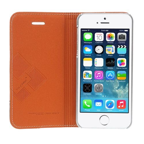 lederen stand case iphone 5 oranje 6828665 lederen stand case iphone 5 oranje 6828665