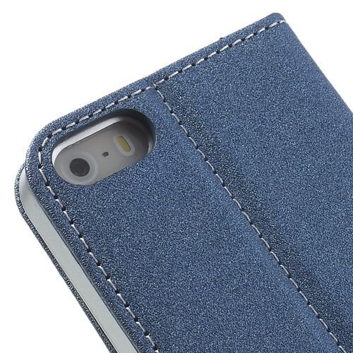 lederen stand case iphone 5 blauw 6828674