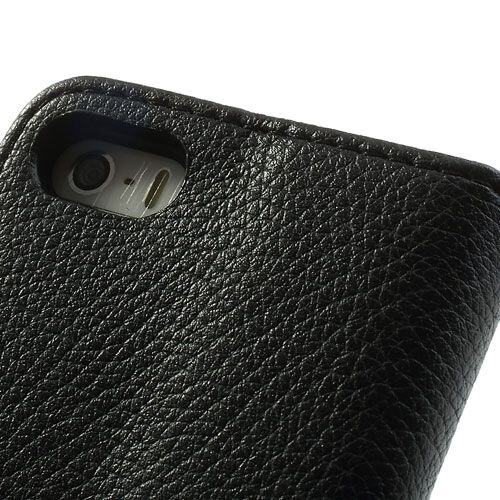 Litchi litchi leren hoesje voor iphone 5 5s zwart