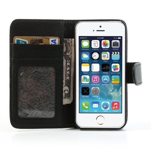 Litchi litchi leren hoesje voor iphone 5 5s zwart