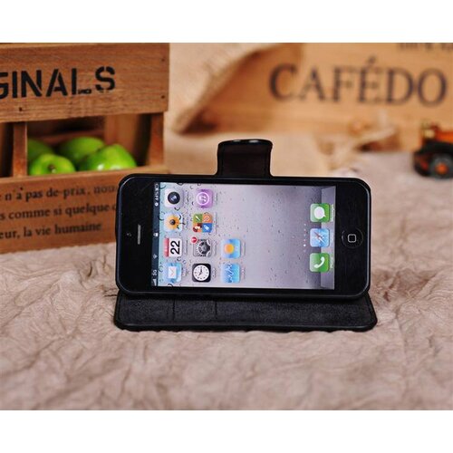 Golden Phoenix golden phoenix split leren wallet iphone 5 s se zwart