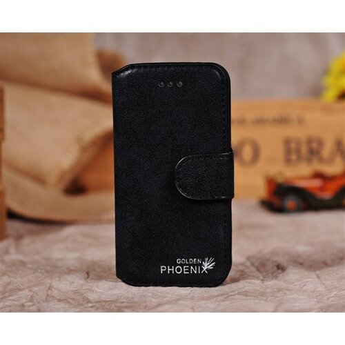 Golden Phoenix golden phoenix split leren wallet iphone 5 s se zwart