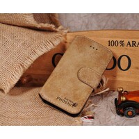 Golden Phoenix Split Leren Wallet iPhone 5(s)/SE - Kaki