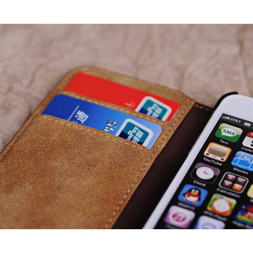 Golden Phoenix golden phoenix split leren wallet iphone 5 s se kaki