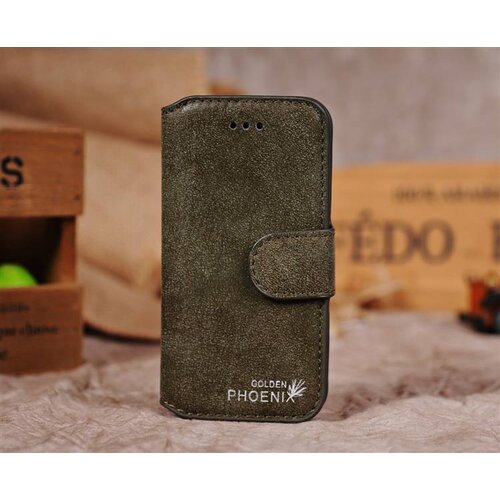 Golden Phoenix golden phoenix split leren wallet iphone 5 s se groen