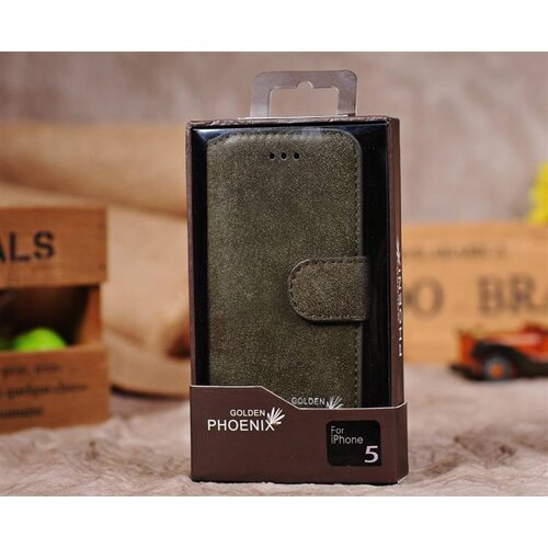 Golden Phoenix golden phoenix split leren wallet iphone 5 s se groen