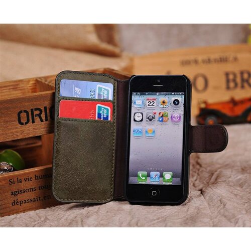 Golden Phoenix golden phoenix split leren wallet iphone 5 s se groen