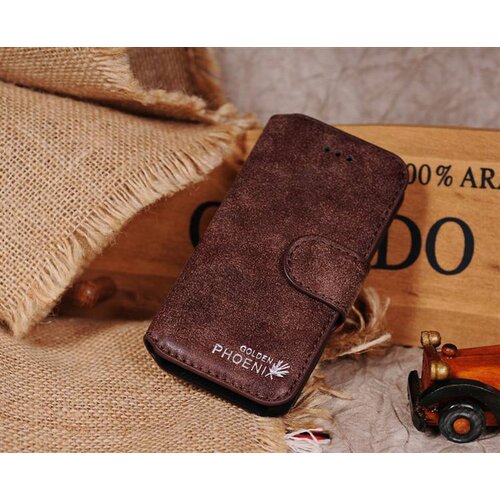 Golden Phoenix golden phoenix split leren wallet iphone 5 s se coffee