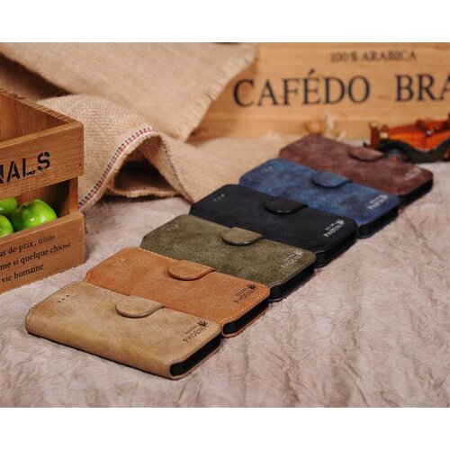 Golden Phoenix golden phoenix split leren wallet iphone 5 s se coffee