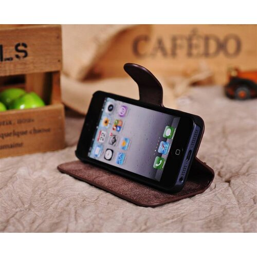 Golden Phoenix golden phoenix split leren wallet iphone 5 s se coffee