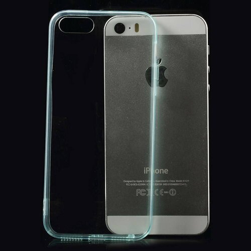 tpu 0 5mm softcase iphone 5 s se cyaan