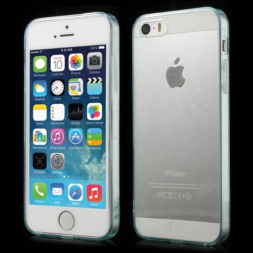 tpu 0 5mm softcase iphone 5 s se cyaan