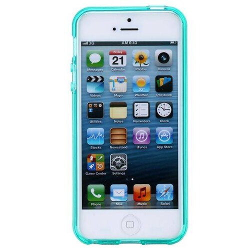 glossy blauw groen tpu iphone 5 case