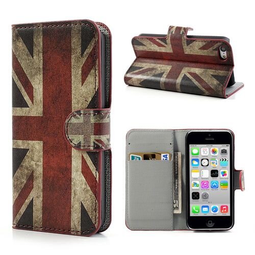 PU Leren Wallet iPhone 5c - Engelse Vlag PU Leren Wallet iPhone 5c - Engelse Vlag