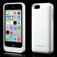 2600mAh externe batterij hoesje voor iPhone 5c - Wit