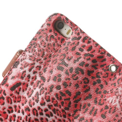 leopard leren wallet case stand voor iphone 5s 5 6931528