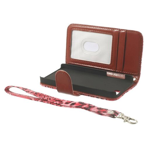 leopard leren wallet case stand voor iphone 5s 5 6931528