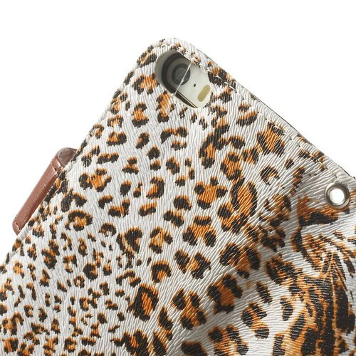 leopard leren wallet case stand voor iphone 5s 5 6931531
