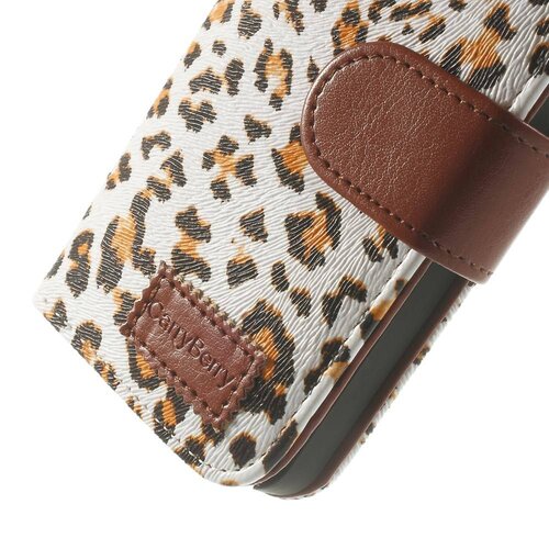 leopard leren wallet case stand voor iphone 5s 5 6931531
