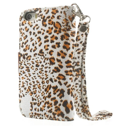 leopard leren wallet case stand voor iphone 5s 5 6931531
