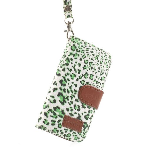 leopard leren wallet case stand voor iphone 5s 5 6931535