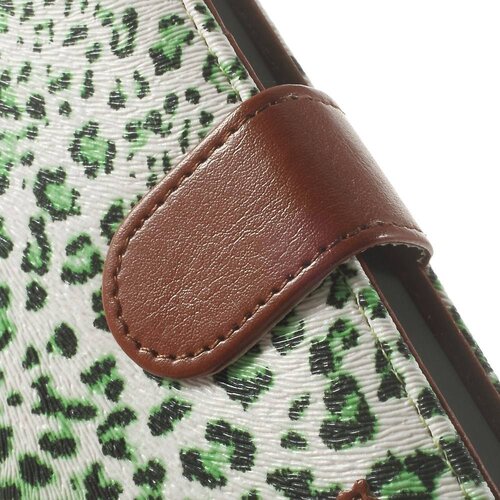 leopard leren wallet case stand voor iphone 5s 5 6931535