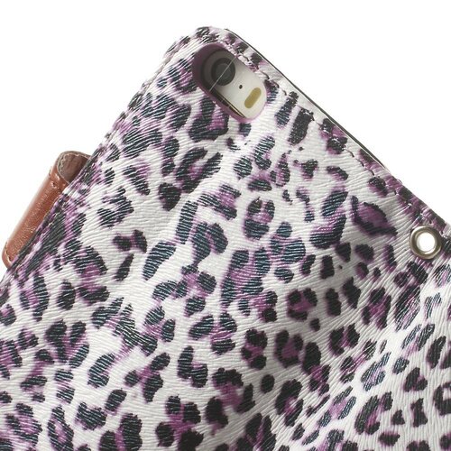 leopard leren wallet case stand voor iphone 5s 5 6931545