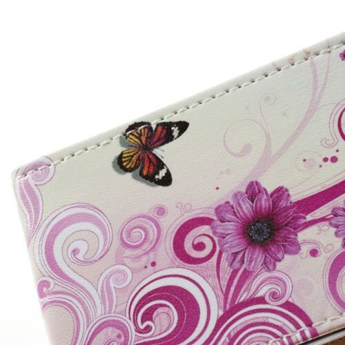 pu leren flipcase iphone 5c bloesem vlinder