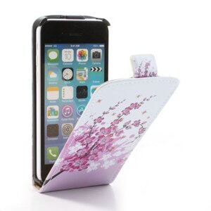 PU Leren Flipcase iPhone 5c - Pruim Bloesem