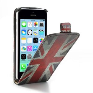 PU Leren Flipcase iPhone 5c - Engelse Vlag