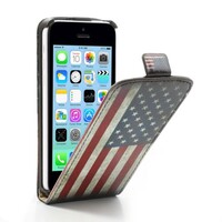 PU Leren Flipcase iPhone 5c - Amerikaanse Vlag