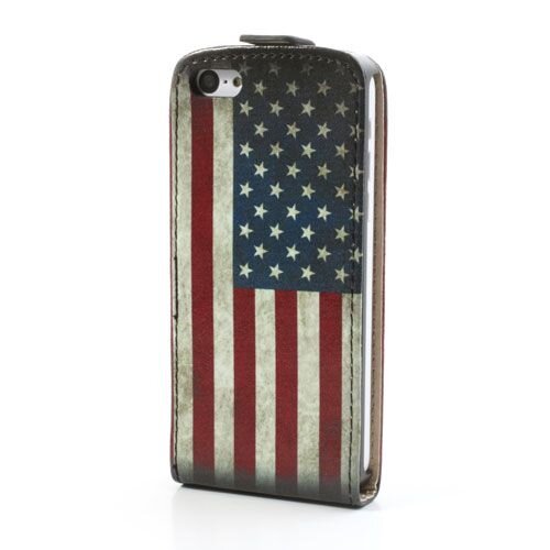 pu leren flipcase iphone 5c amerikaanse vlag