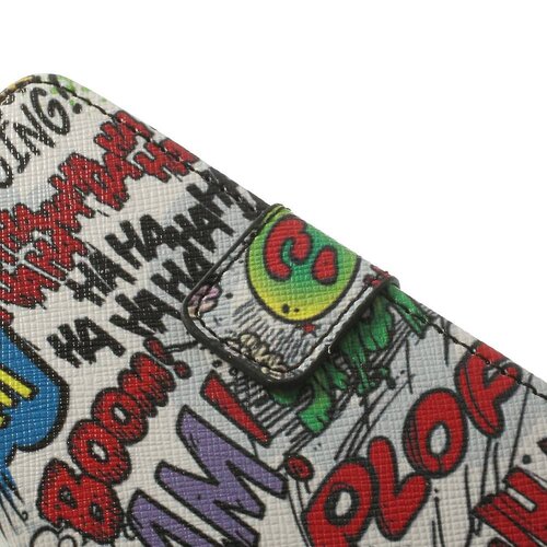 pu leren wallet iphone 5c graffiti