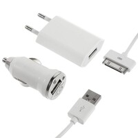 3 in 1 Adapter voor iPhone 3g/3gs/4/4s - Wit