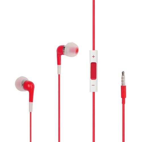 oordopjes stereo in ear remote rood