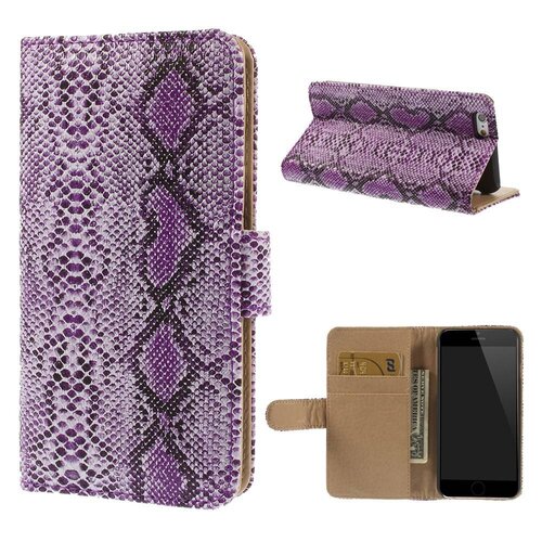 slangenprint pu lederen wallet stand voor iphone 7436505