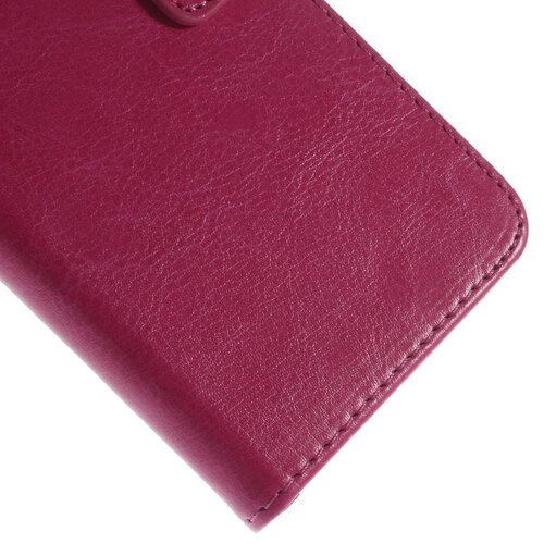 crazy horse pu leren wallet iphone 6 s donker roze