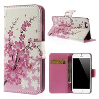 PU Leren Wallet iPhone 6(s) - Pruim Bloesem