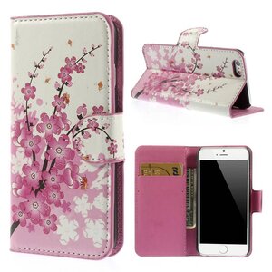 PU Leren Wallet iPhone 6(s) - Pruim Bloesem