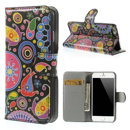 pu leren wallet iphone 6 s 60s fleurig pu leren wallet iphone 6 s 60s fleurig