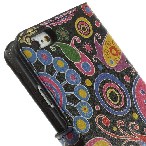 pu leren wallet iphone 6 s 60s fleurig pu leren wallet iphone 6 s 60s fleurig