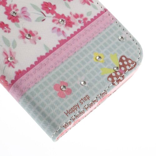 pu leren rhinestone wallet iphone 6 s roze camelia pu leren rhinestone wallet iphone 6 s roze camelia