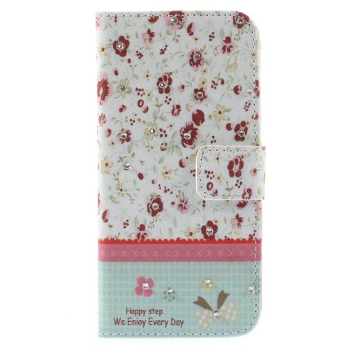 pu leren rhinestone wallet iphone 6 s rode peony pu leren rhinestone wallet iphone 6 s rode peony