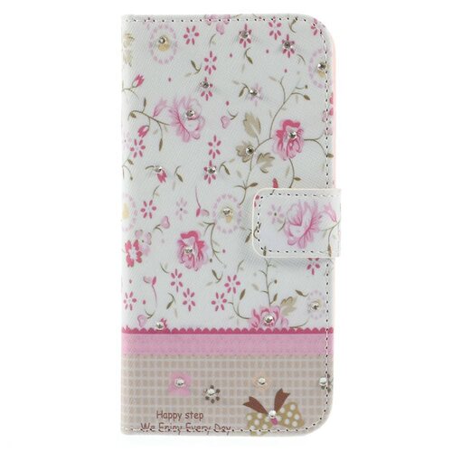pu leren rhinestone wallet iphone 6 s roze peony pu leren rhinestone wallet iphone 6 s roze peony