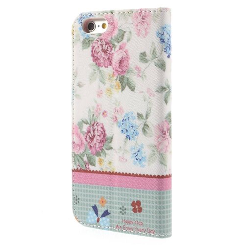 pu leren rhinestone wallet iphone 6 s pioenroos