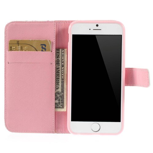 pu leren rhinestone wallet iphone 6 s pioenroos